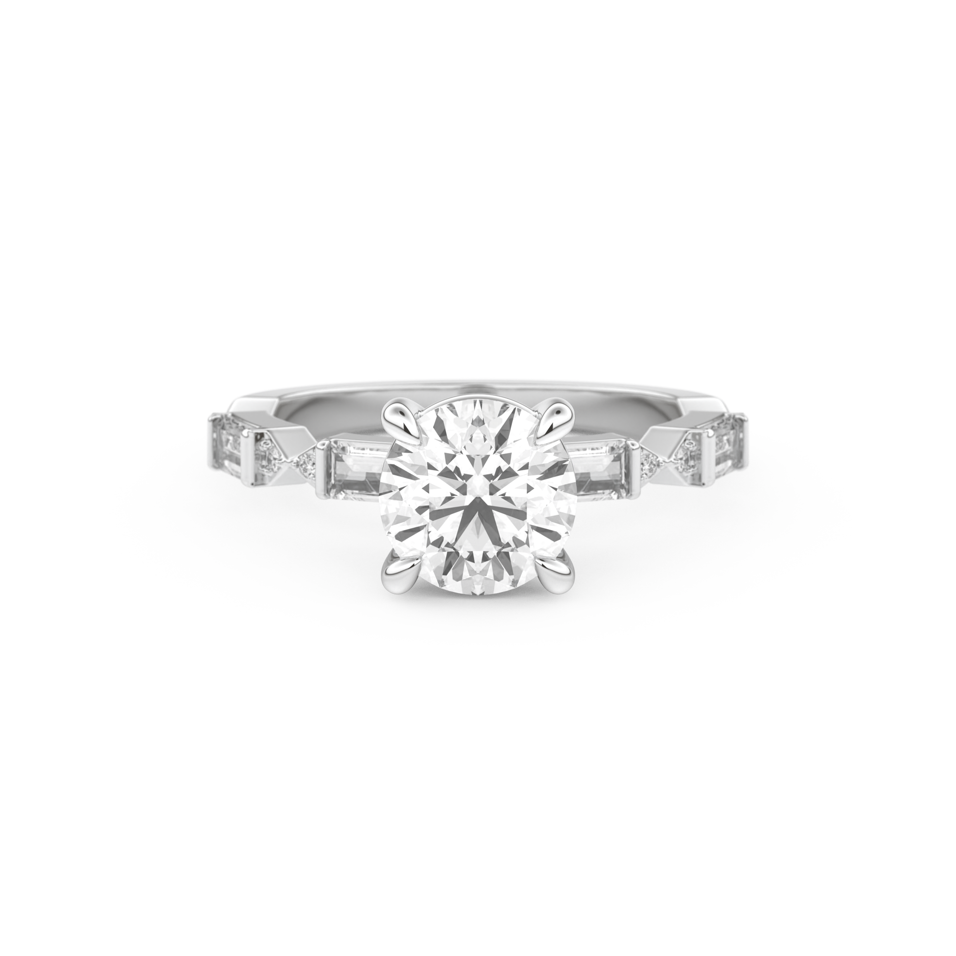 Round Cut 1.5 Carat Moissanite Ring – Pave Setting in Gold
