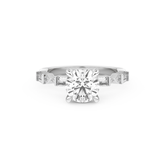 Round Cut 1.5 Carat Moissanite Ring – Pave Setting in Gold