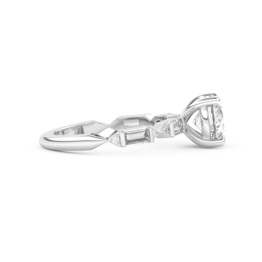 Round Cut 1.5 Carat Moissanite Ring – Pave Setting in Gold