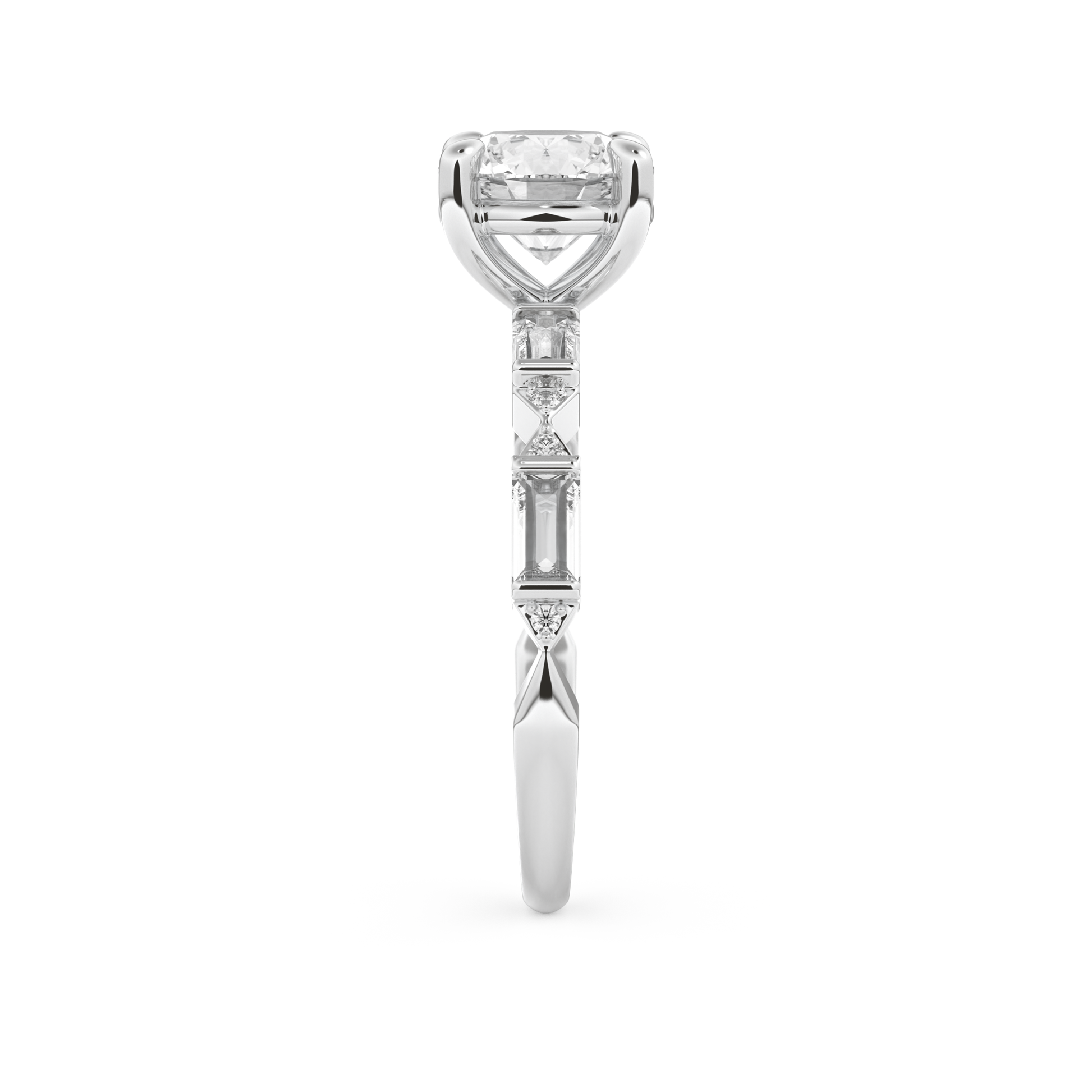 Round Cut 1.5 Carat Moissanite Ring – Pave Setting in Gold