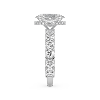 Oval Cut 2.5 Carat Moissanite Ring – Pave & Hidden Halo Setting in Gold