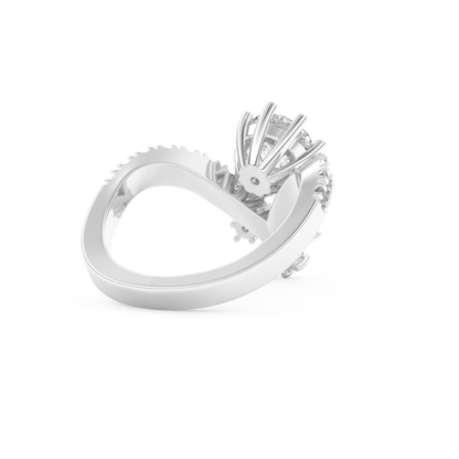Round Cut 1.03 Carat Moissanite Ring – Cluster Setting in Gold