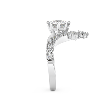 Round Cut 1.03 Carat Moissanite Ring – Cluster Setting in Gold