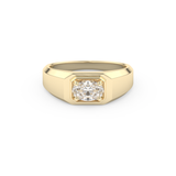 Oval Cut 0.5 Carat Moissanite Men's Wedding Band – Solitaire Setting in Gold 7
