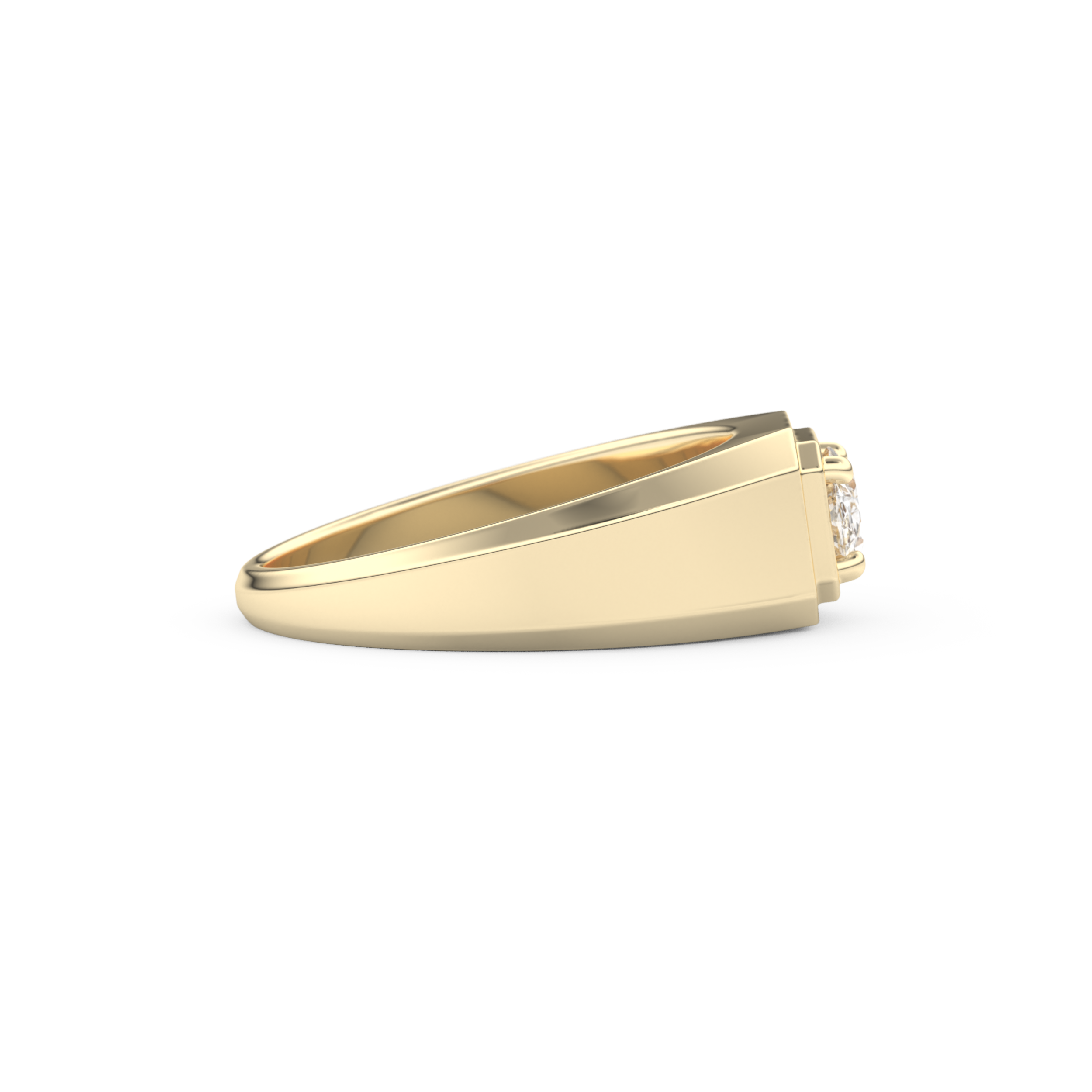 Oval Cut 0.5 Carat Moissanite Men's Wedding Band – Solitaire Setting in Gold 8