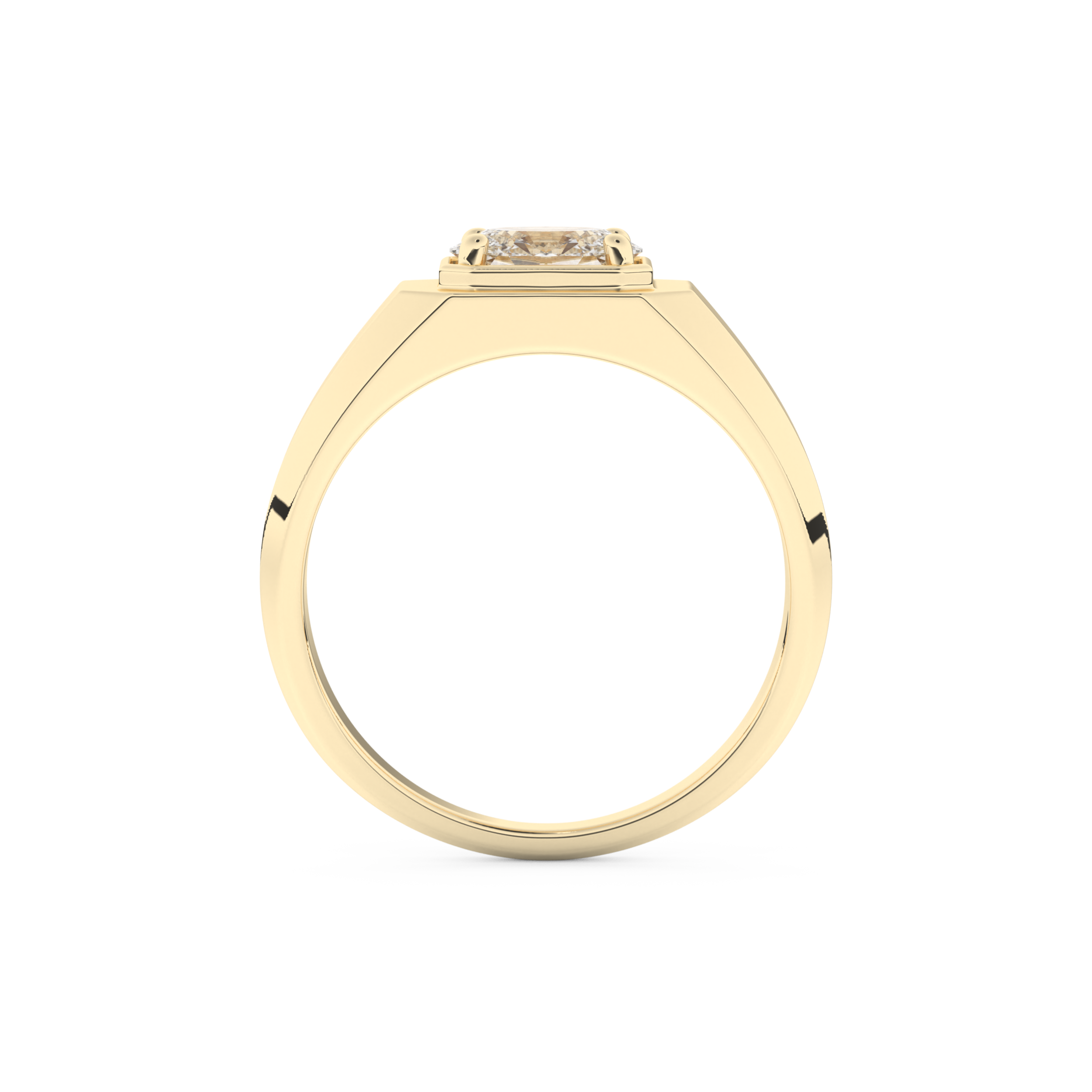 Oval Cut 0.5 Carat Moissanite Men's Wedding Band – Solitaire Setting in Gold 11