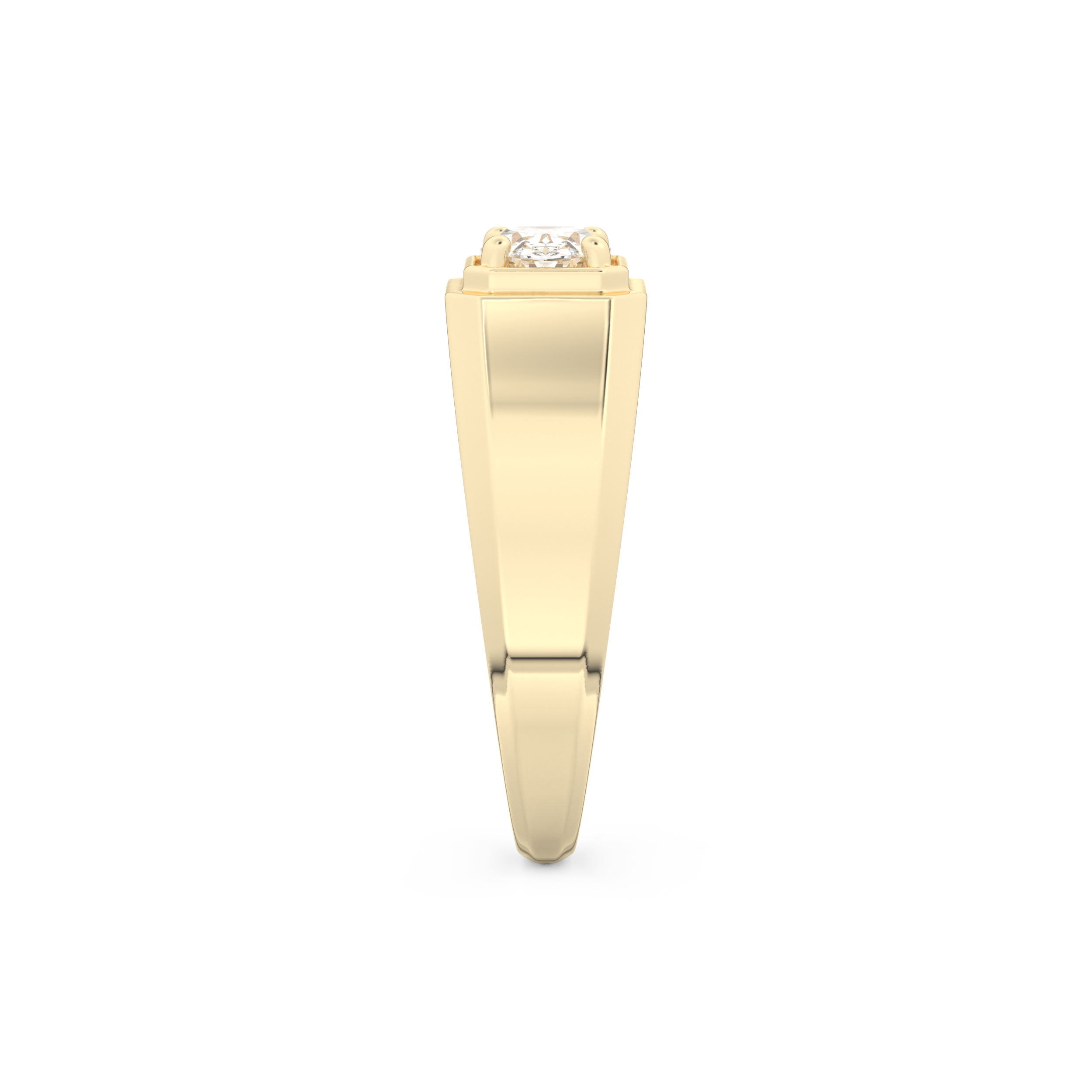 Oval Cut 0.5 Carat Moissanite Men's Wedding Band – Solitaire Setting in Gold 12