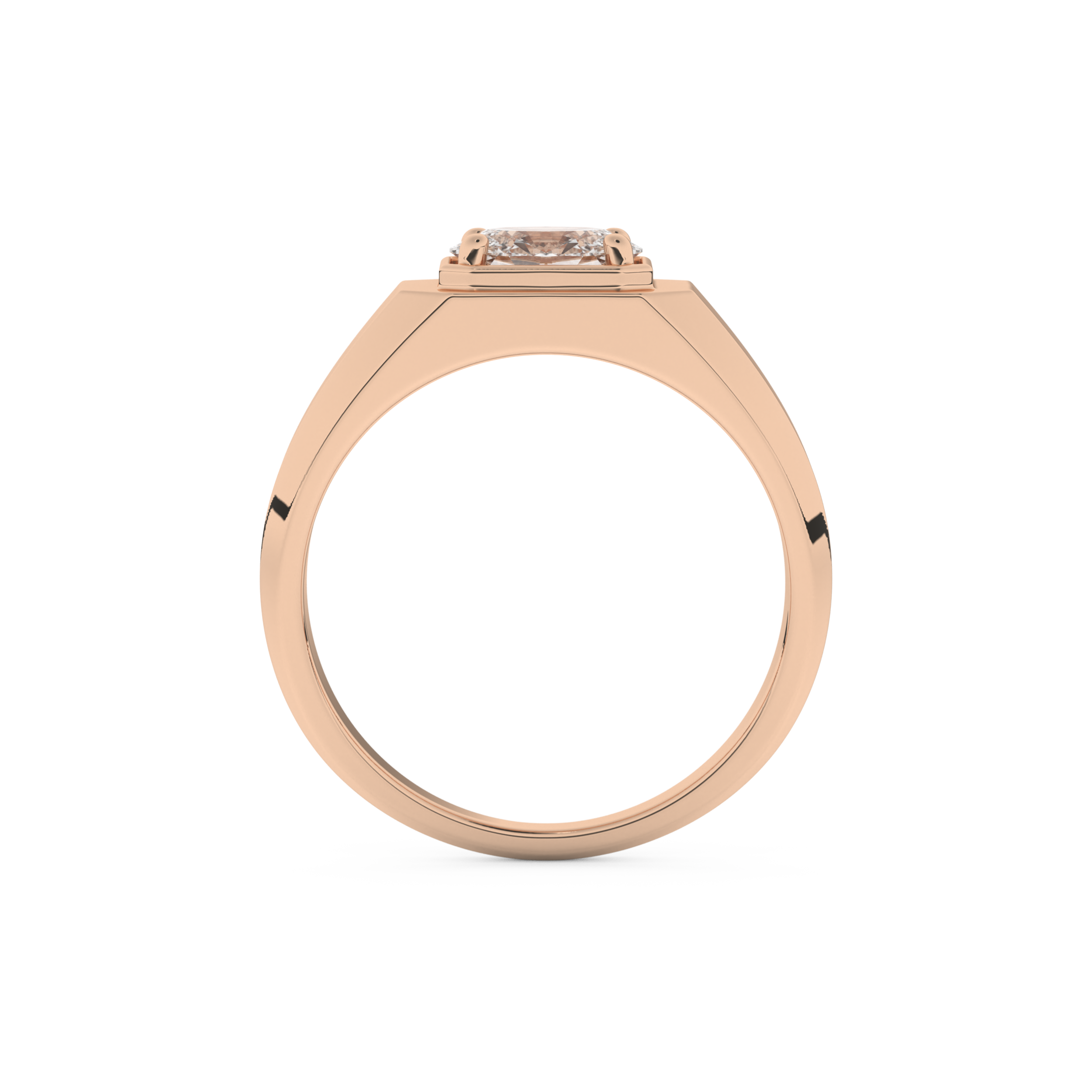 Oval Cut 0.5 Carat Moissanite Men's Wedding Band – Solitaire Setting in Gold 17