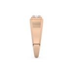 Oval Cut 0.5 Carat Moissanite Men's Wedding Band – Solitaire Setting in Gold 18