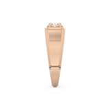 Oval Cut 0.5 Carat Moissanite Men's Wedding Band – Solitaire Setting in Gold 18