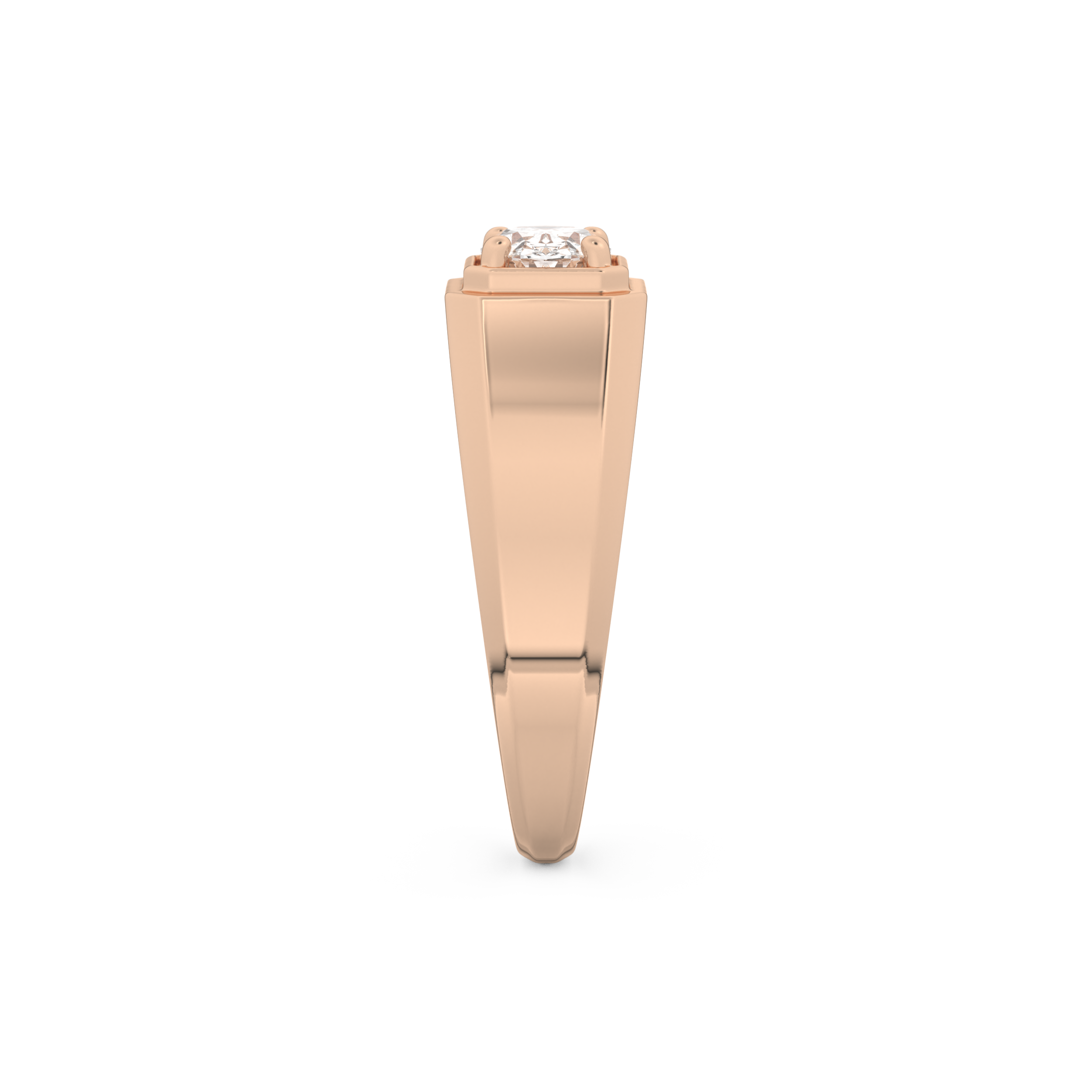 Oval Cut 0.5 Carat Moissanite Men's Wedding Band – Solitaire Setting in Gold 18