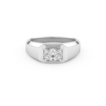 Oval Cut 0.5 Carat Moissanite Men's Wedding Band – Solitaire Setting in Gold 1