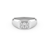 Oval Cut 0.5 Carat Moissanite Men's Wedding Band – Solitaire Setting in Gold 1