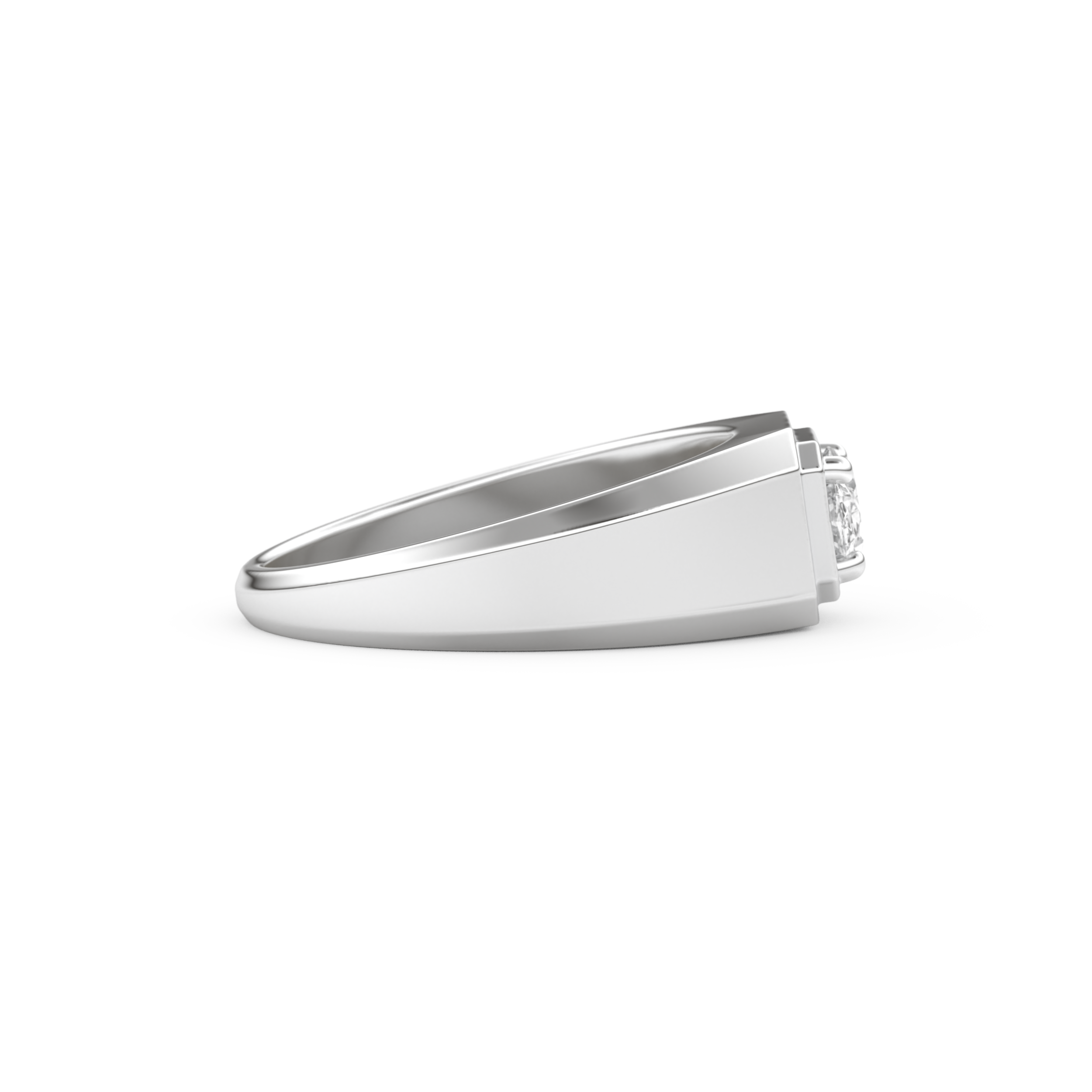 Oval Cut 0.5 Carat Moissanite Men's Wedding Band – Solitaire Setting in Gold 6