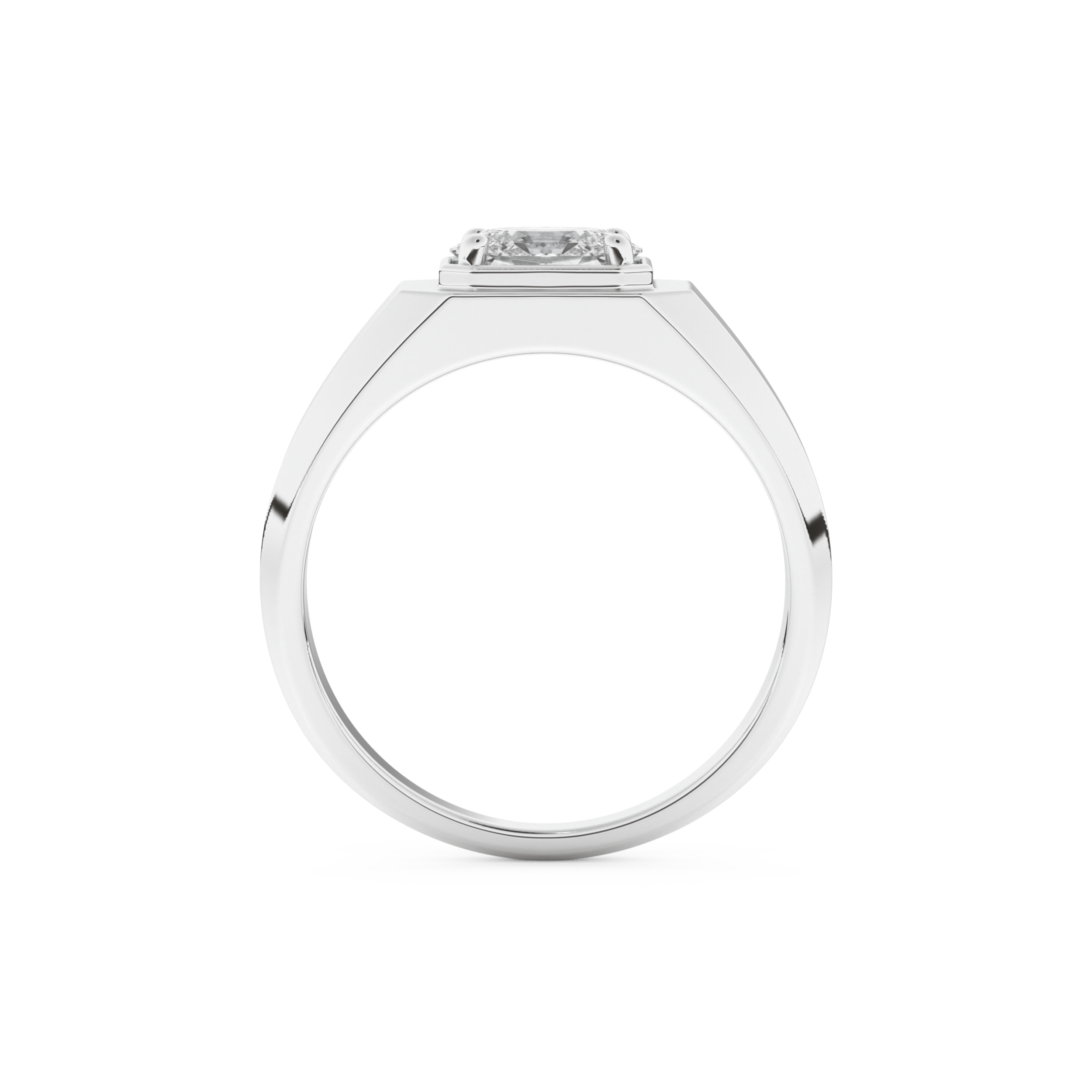 Oval Cut 0.5 Carat Moissanite Men's Wedding Band – Solitaire Setting in Gold 4