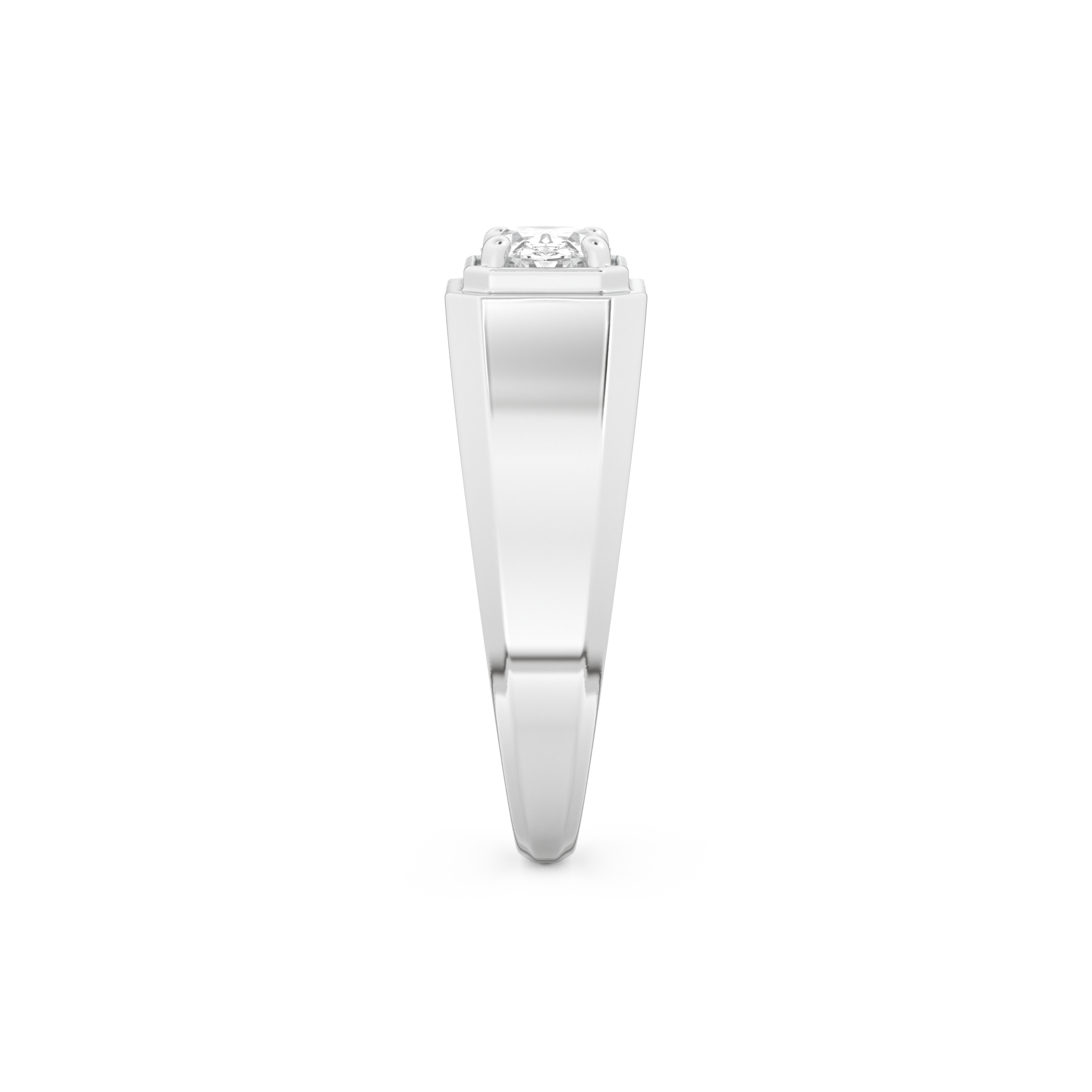 Oval Cut 0.5 Carat Moissanite Men's Wedding Band – Solitaire Setting in Gold 2