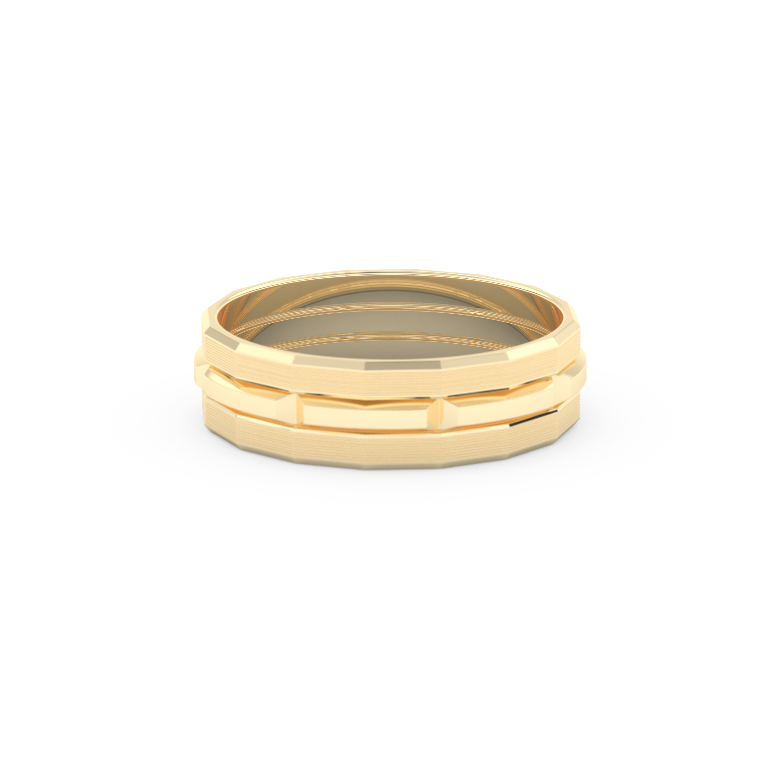 Triple Band Wedding Band Moissanite – Yellow, White, or Rose Gold