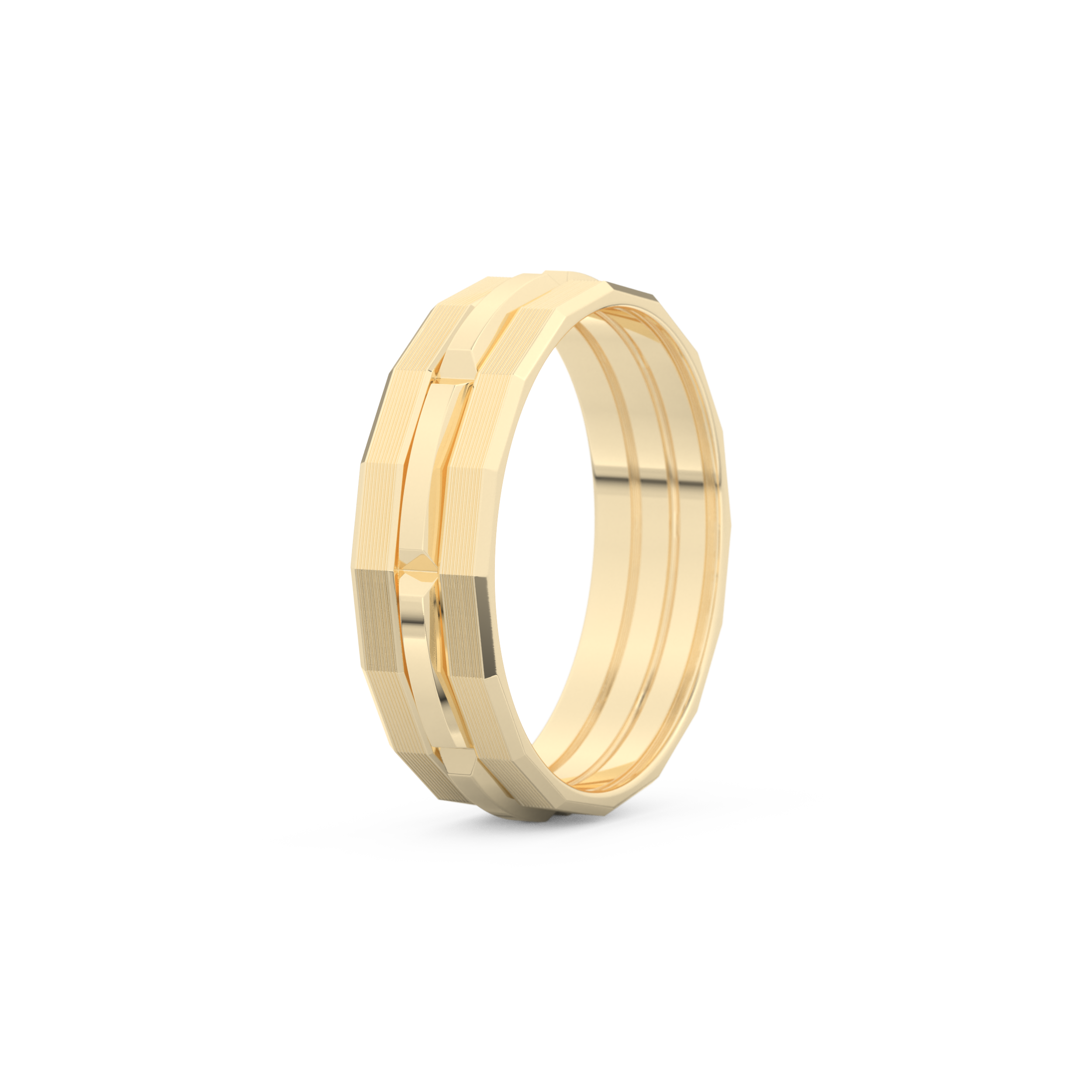 Triple Band Wedding Band Moissanite – Yellow, White, or Rose Gold