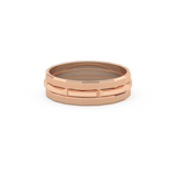 Triple Band Wedding Band Moissanite – Yellow, White, or Rose Gold