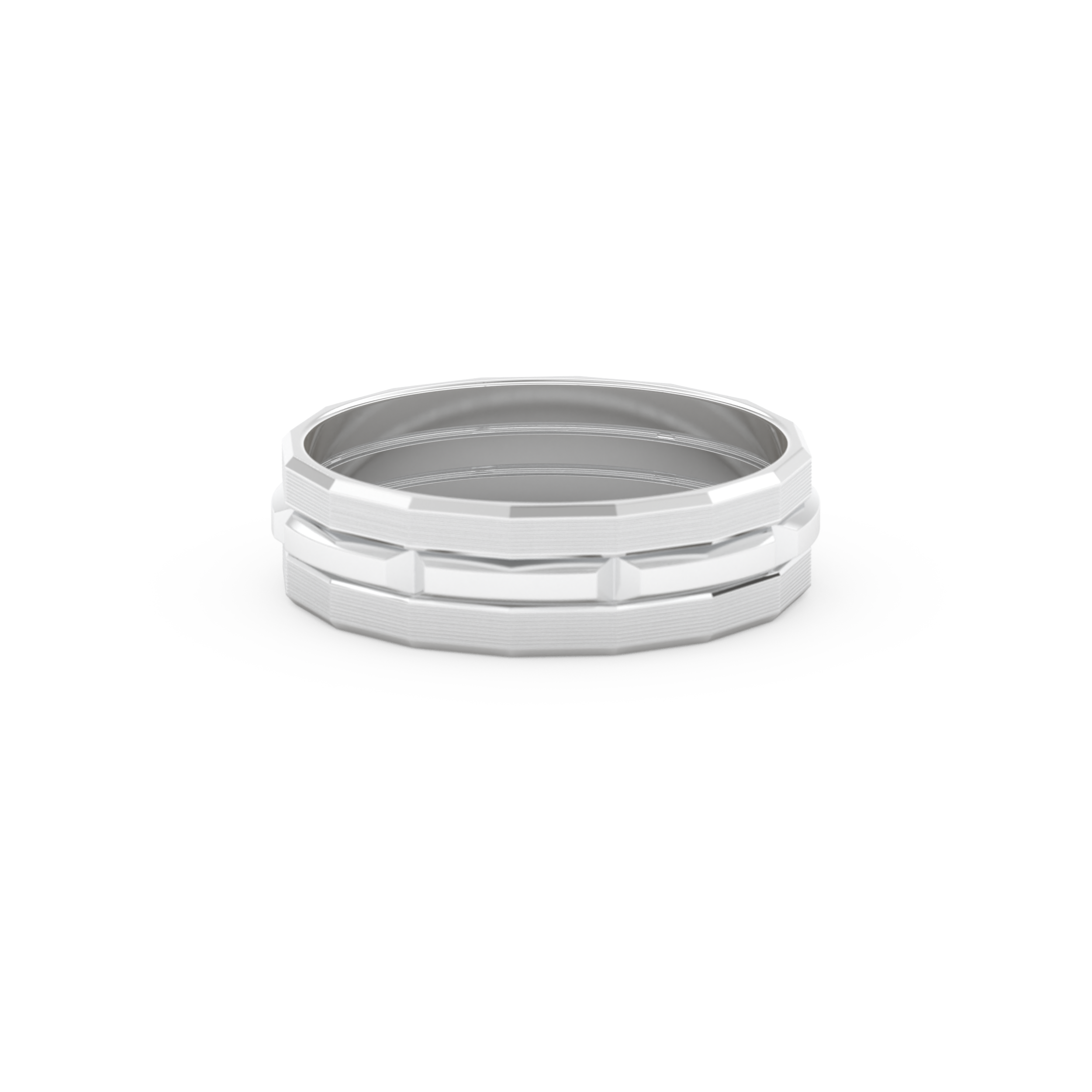 Triple Band Wedding Band Moissanite – Yellow, White, or Rose Gold