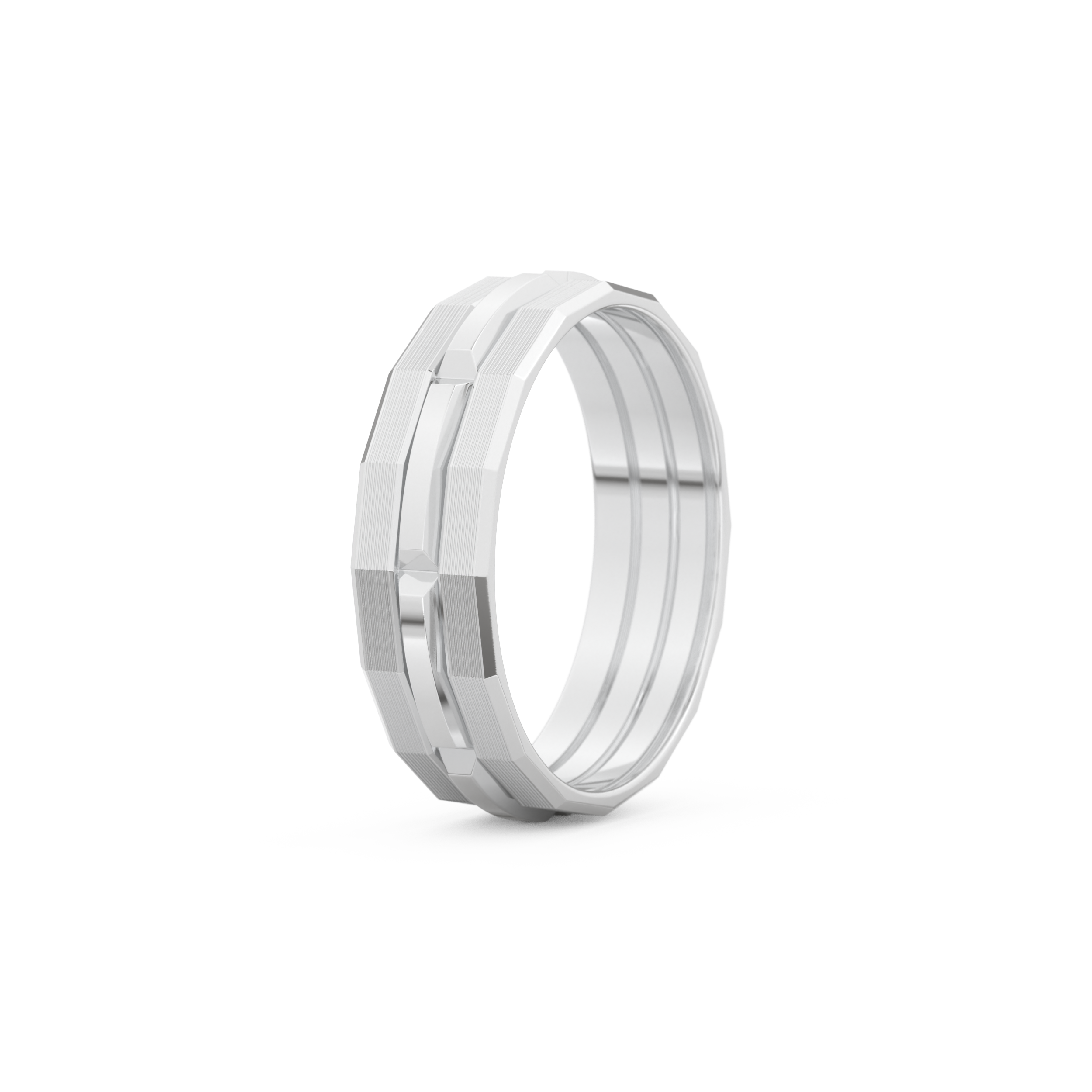 Triple Band Wedding Band Moissanite – Yellow, White, or Rose Gold