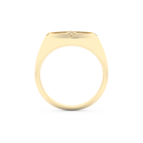Compass Ring Setting Wedding Band with 0.04 TCW Round Cut Moissanite – Yellow, White, or Rose Gold