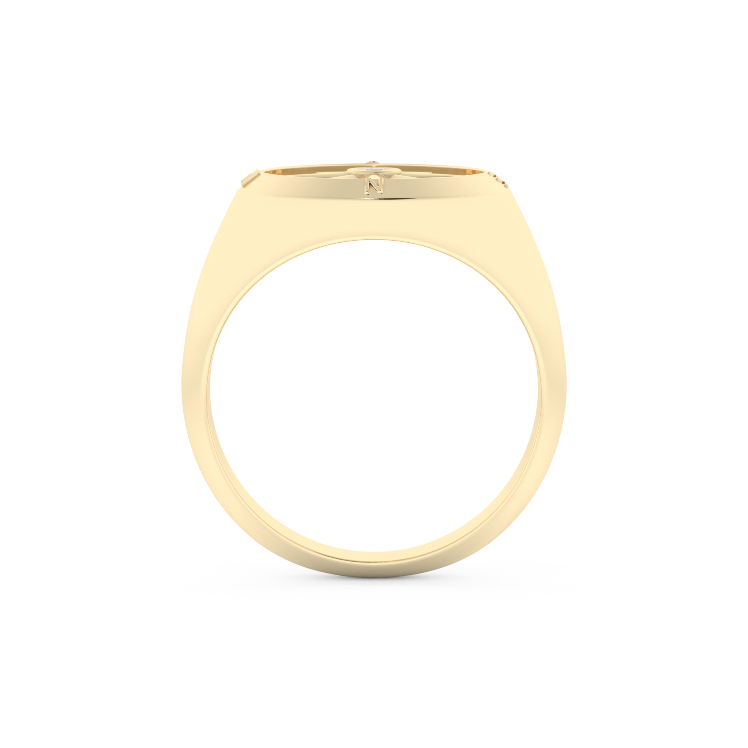 Compass Ring Setting Wedding Band with 0.04 TCW Round Cut Moissanite – Yellow, White, or Rose Gold