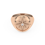 Compass Ring Setting Wedding Band with 0.04 TCW Round Cut Moissanite – Yellow, White, or Rose Gold