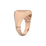 Compass Ring Setting Wedding Band with 0.04 TCW Round Cut Moissanite – Yellow, White, or Rose Gold