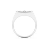 Compass Ring Setting Wedding Band with 0.04 TCW Round Cut Moissanite – Yellow, White, or Rose Gold
