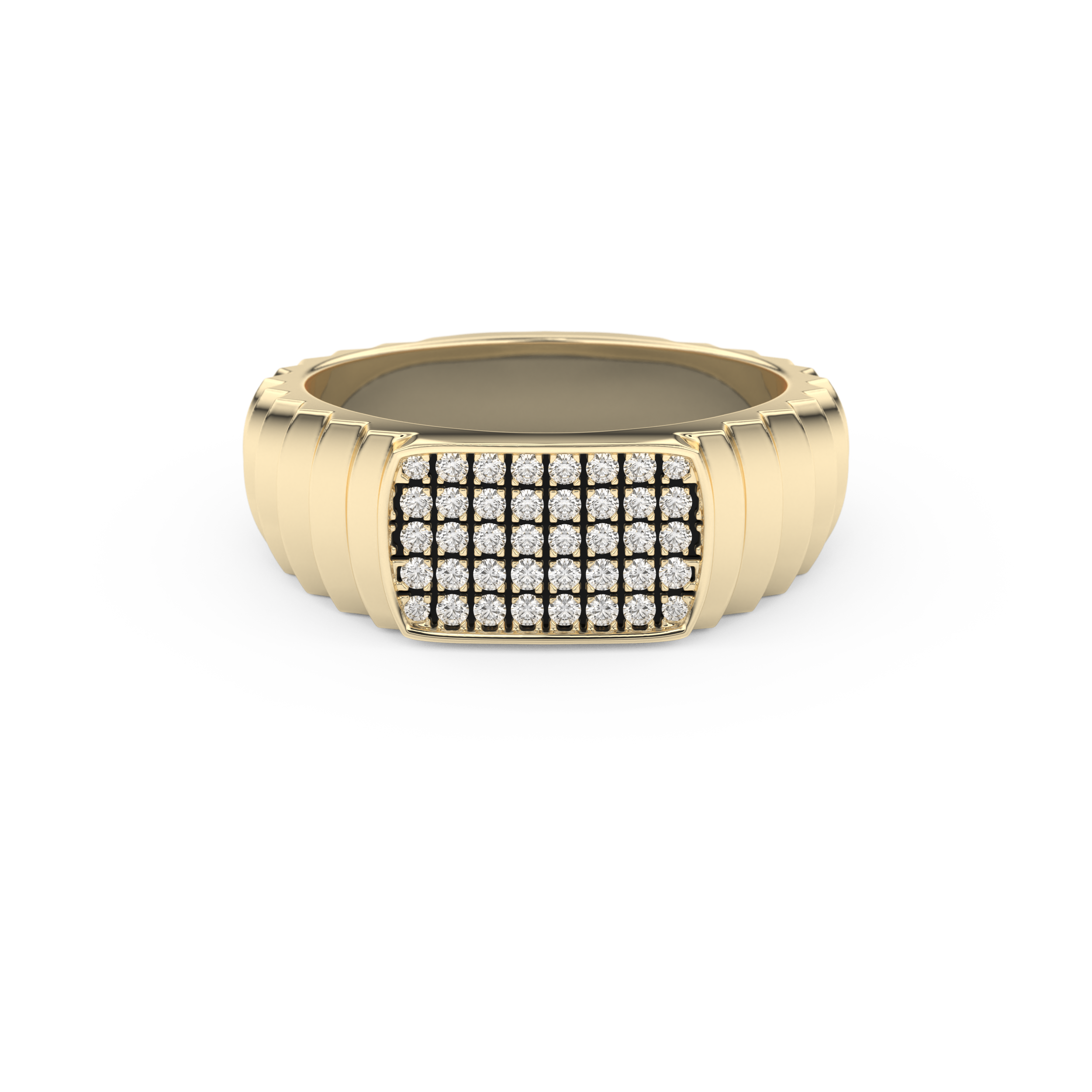 Multi Stones Wedding Band with 0.191 TCW Round Cut Moissanite – Yellow, White, or Rose Gold
