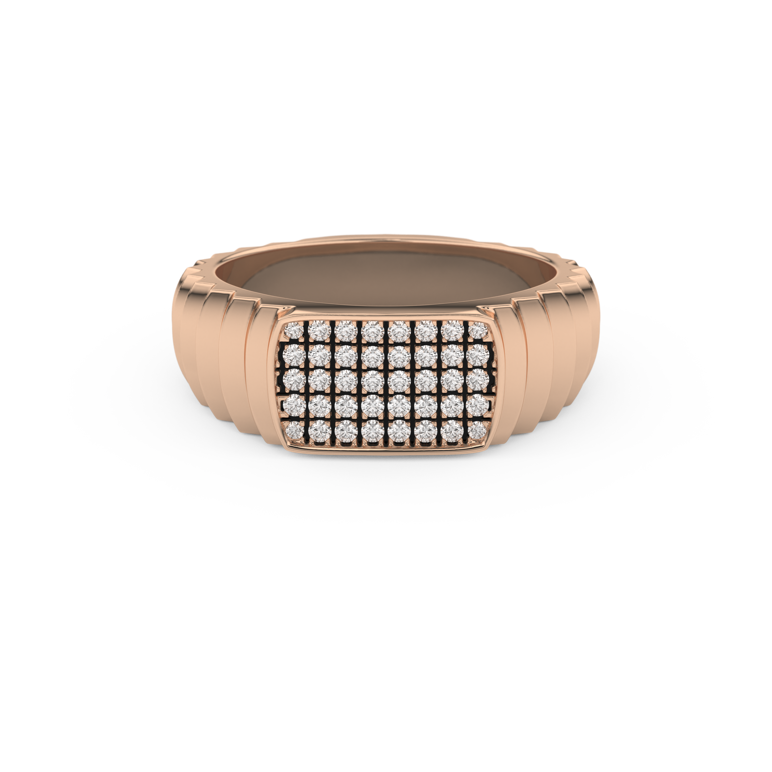 Multi Stones Wedding Band with 0.191 TCW Round Cut Moissanite – Yellow, White, or Rose Gold