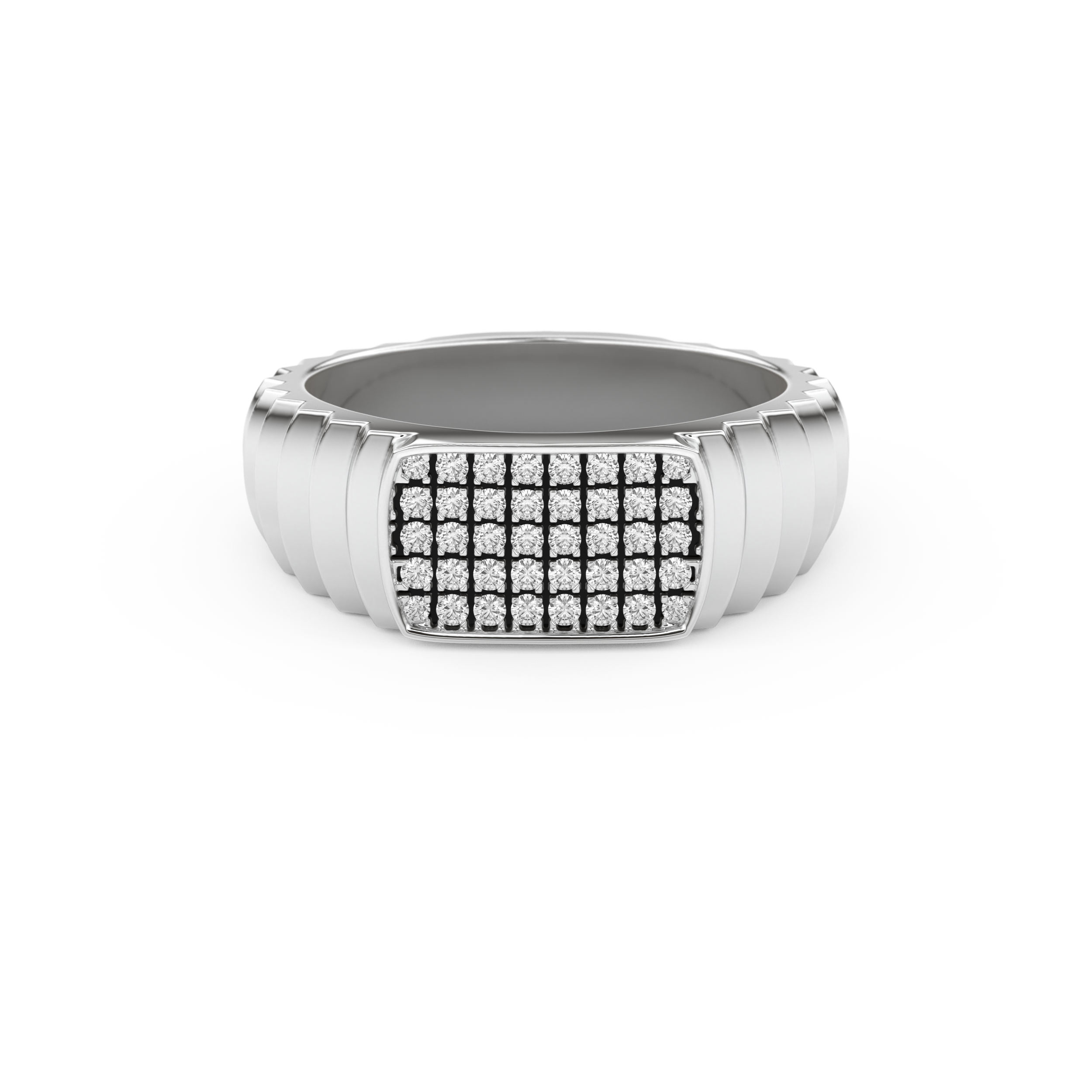 Multi Stones Wedding Band with 0.191 TCW Round Cut Moissanite – Yellow, White, or Rose Gold