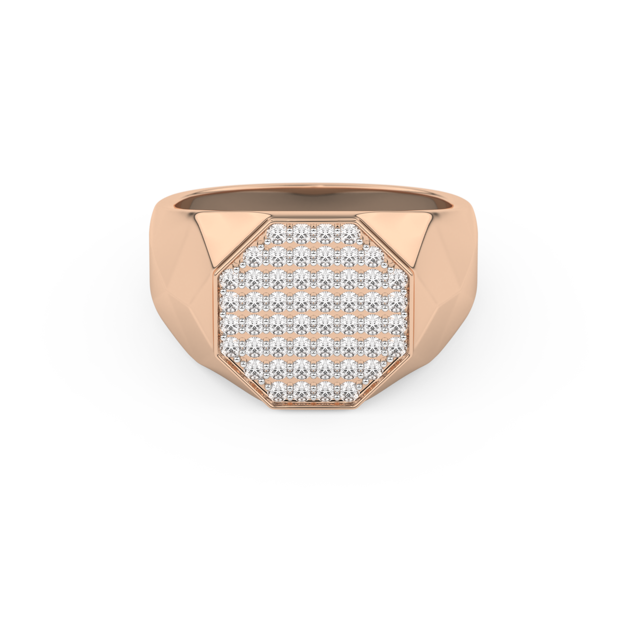 Multi Stone Setting Wedding Band with 0.43 TCW Round Cut Moissanite – Yellow, White, or Rose Gold