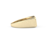 Signet Setting Wedding Band with 0.06 TCW Round Cut Moissanite – Yellow, White, or Rose Gold