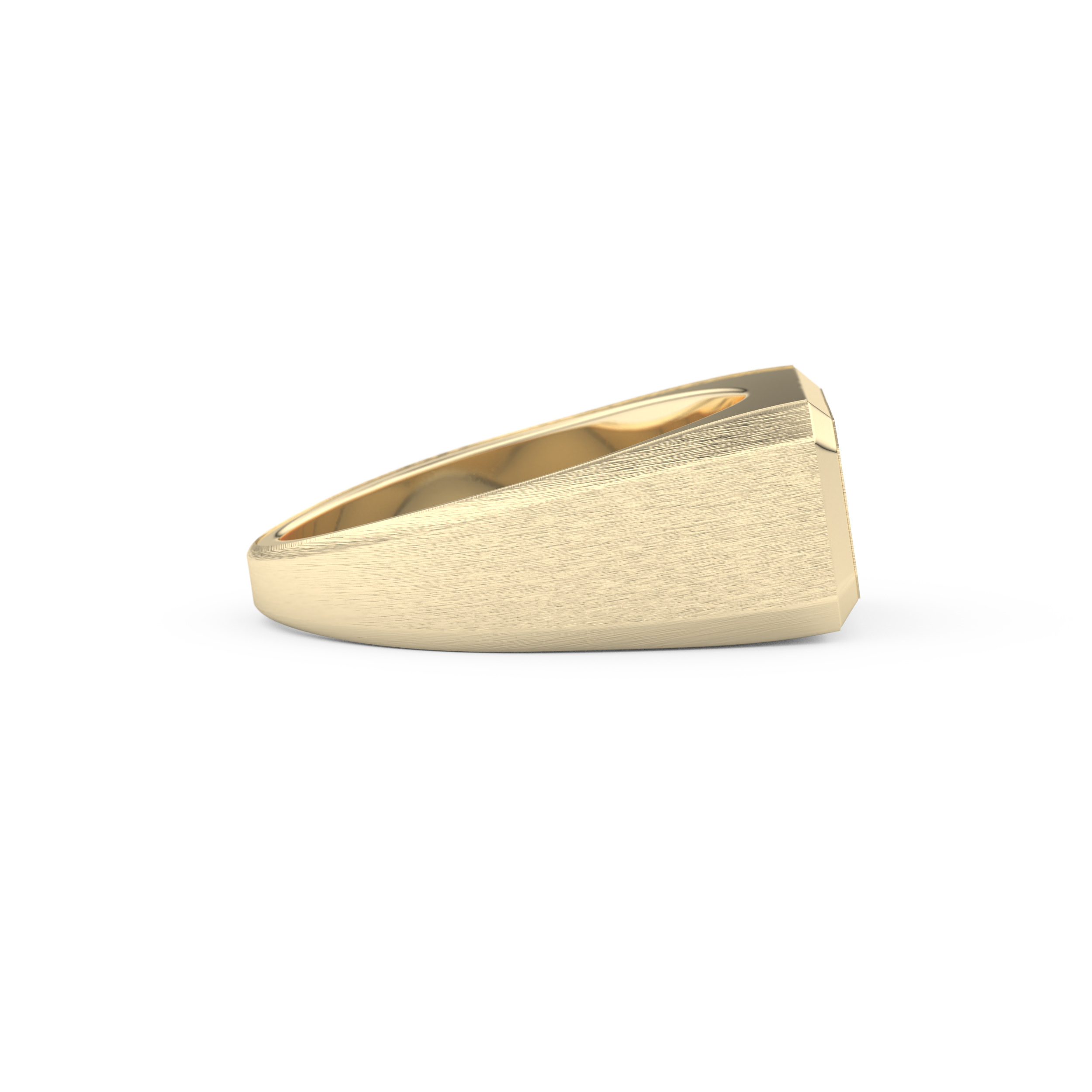 Signet Setting Wedding Band with 0.06 TCW Round Cut Moissanite – Yellow, White, or Rose Gold