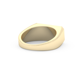 Signet Setting Wedding Band with 0.06 TCW Round Cut Moissanite – Yellow, White, or Rose Gold