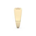 Signet Setting Wedding Band with 0.06 TCW Round Cut Moissanite – Yellow, White, or Rose Gold