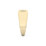 Signet Setting Wedding Band with 0.06 TCW Round Cut Moissanite – Yellow, White, or Rose Gold