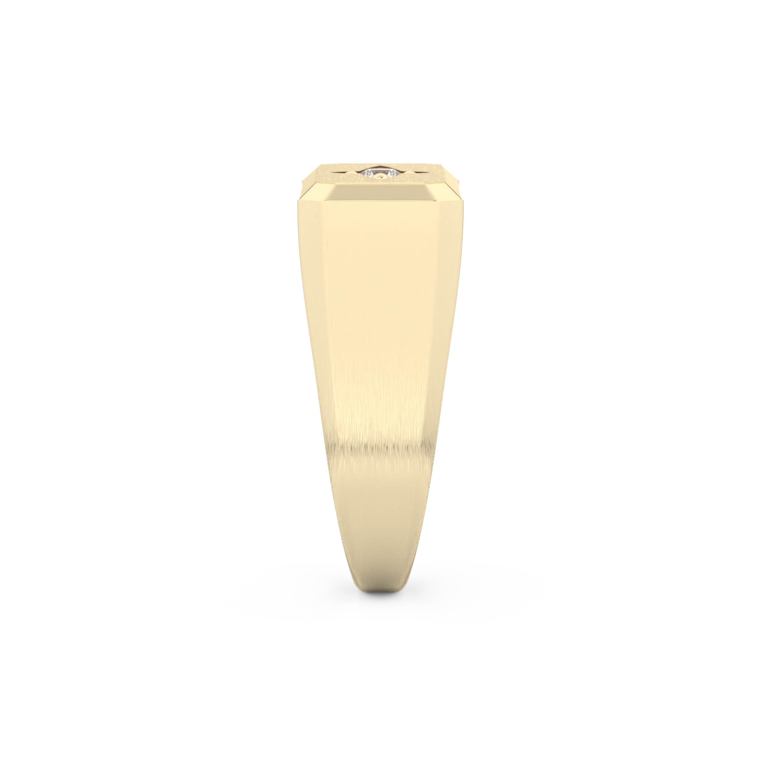 Signet Setting Wedding Band with 0.06 TCW Round Cut Moissanite – Yellow, White, or Rose Gold