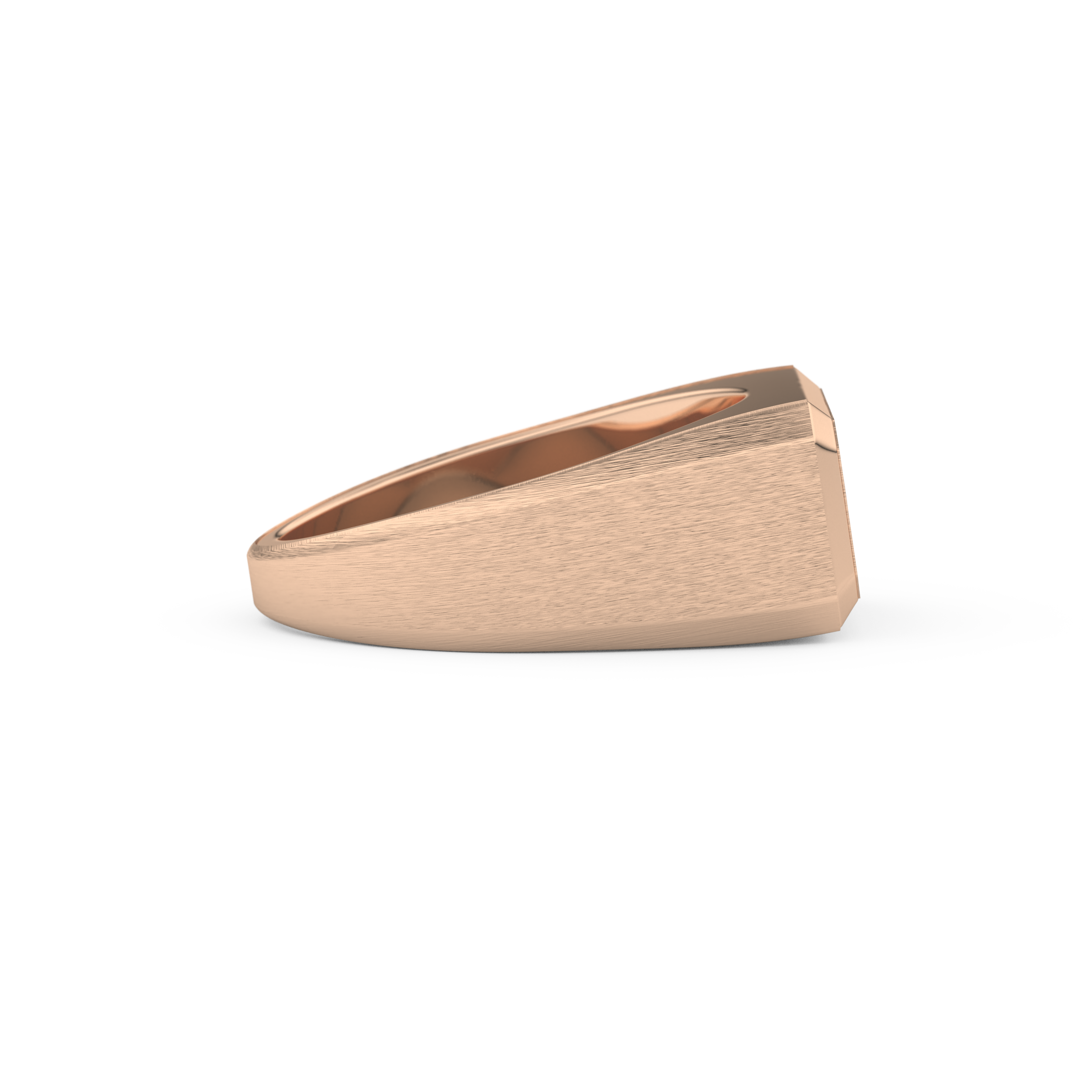 Signet Setting Wedding Band with 0.06 TCW Round Cut Moissanite – Yellow, White, or Rose Gold