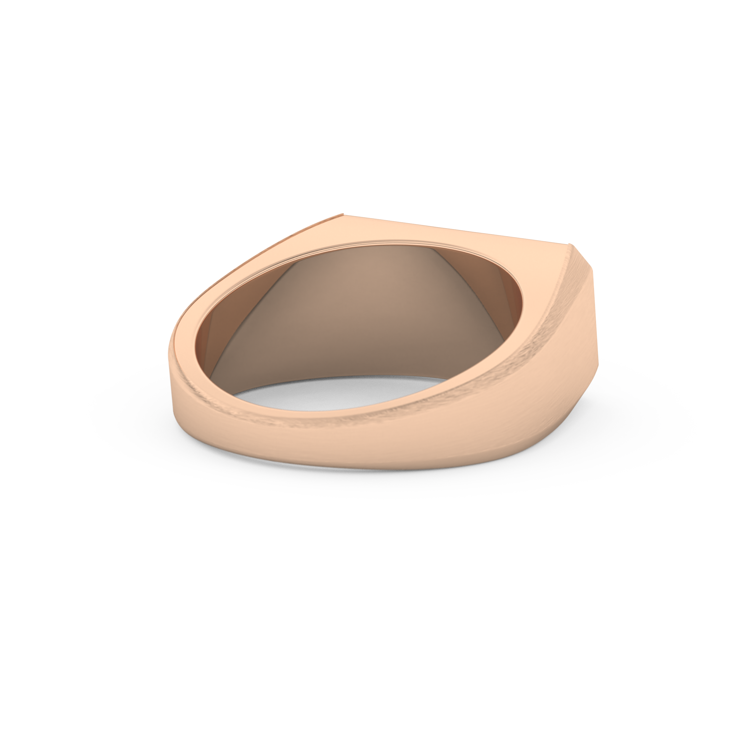 Signet Setting Wedding Band with 0.06 TCW Round Cut Moissanite – Yellow, White, or Rose Gold