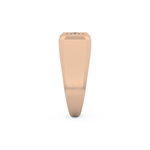 Signet Setting Wedding Band with 0.06 TCW Round Cut Moissanite – Yellow, White, or Rose Gold