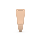 Signet Setting Wedding Band with 0.06 TCW Round Cut Moissanite – Yellow, White, or Rose Gold