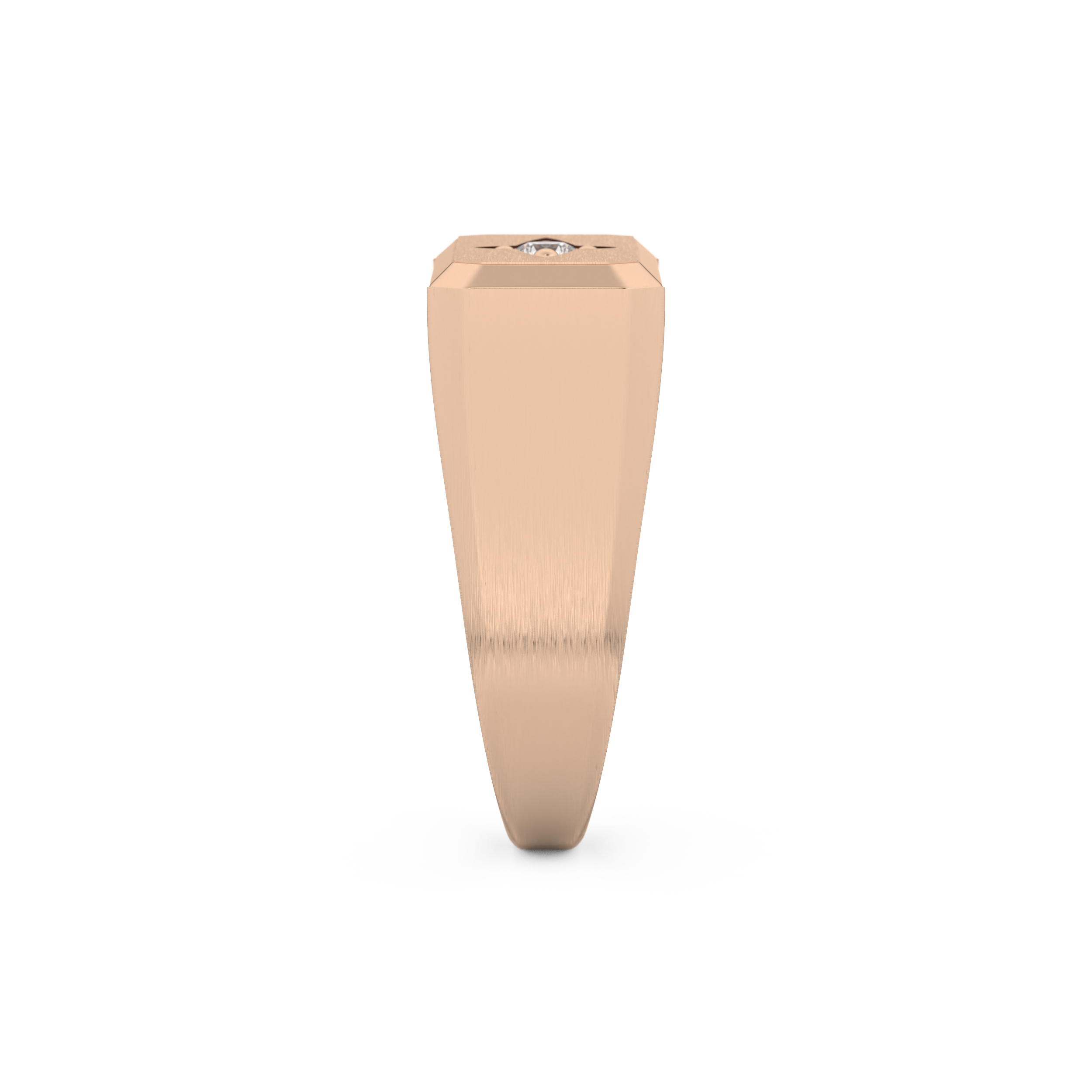 Signet Setting Wedding Band with 0.06 TCW Round Cut Moissanite – Yellow, White, or Rose Gold