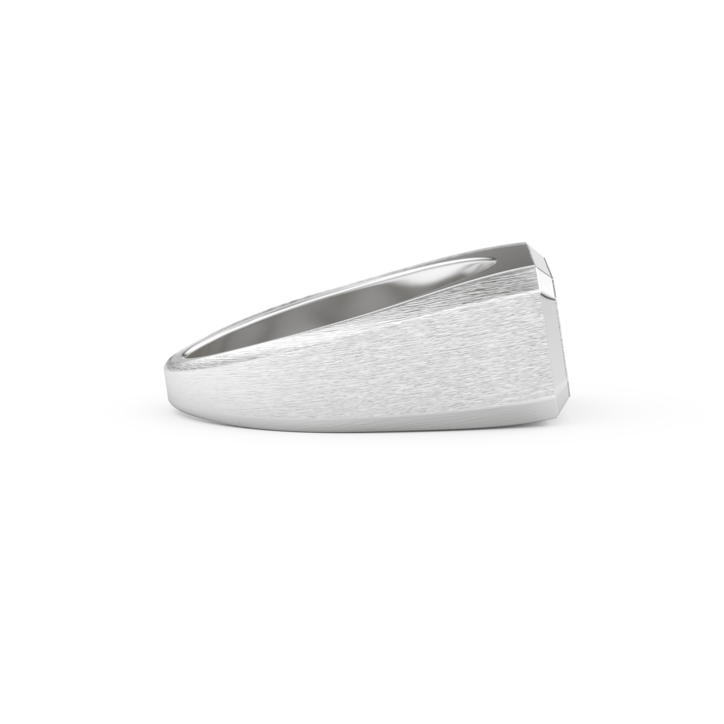Signet Setting Wedding Band with 0.06 TCW Round Cut Moissanite – Yellow, White, or Rose Gold