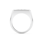 Signet Setting Wedding Band with 0.06 TCW Round Cut Moissanite – Yellow, White, or Rose Gold