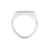 Signet Setting Wedding Band with 0.06 TCW Round Cut Moissanite – Yellow, White, or Rose Gold