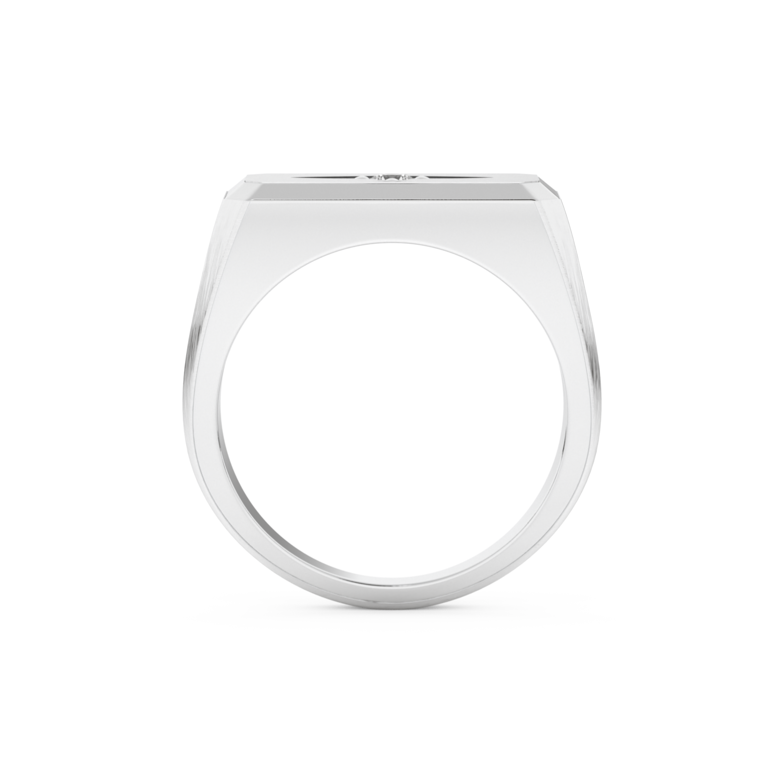 Signet Setting Wedding Band with 0.06 TCW Round Cut Moissanite – Yellow, White, or Rose Gold