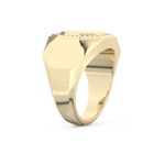Signet Setting Wedding Band with 0.18 TCW Round Cut Moissanite – Yellow, White, or Rose Gold
